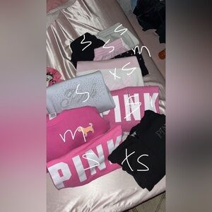 VS PINK BUNDLE 6 hoodies and 4 pairs of shorts